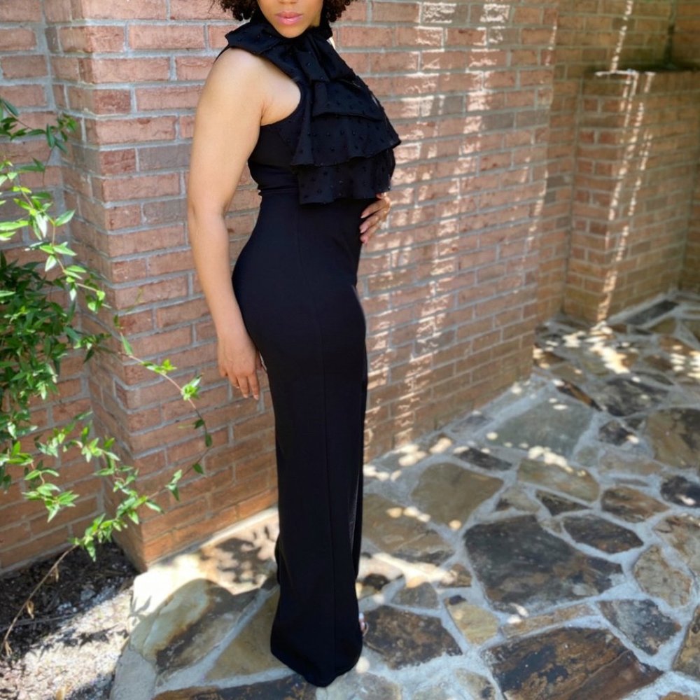 Tie Neck -Black Jumpsuit
